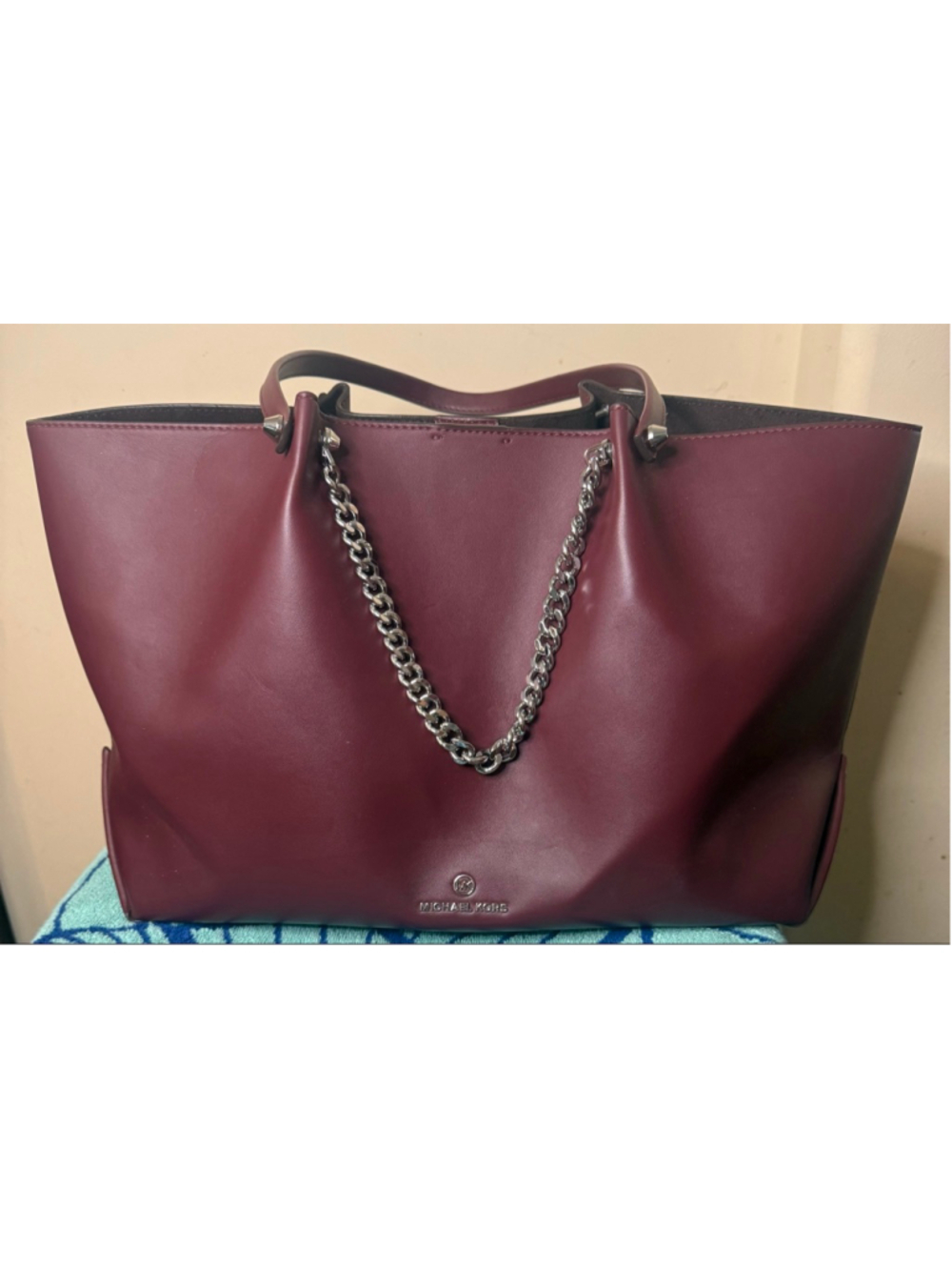Women's Michael Kors Zena Burgundy Tote Bag